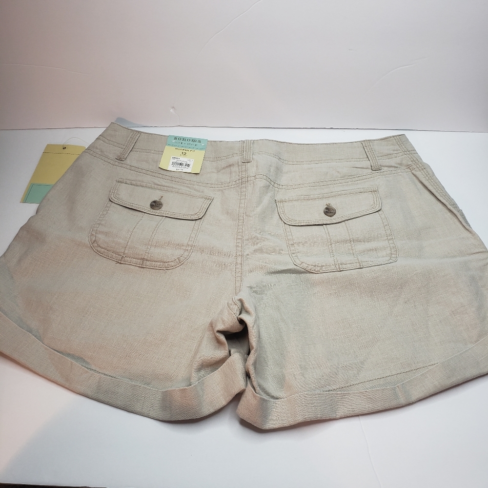 NEW Sonoma Linen Shorts Bundle Lightweight Coastal Cargo Minimalist Rope Belt - Picture 10 of 14